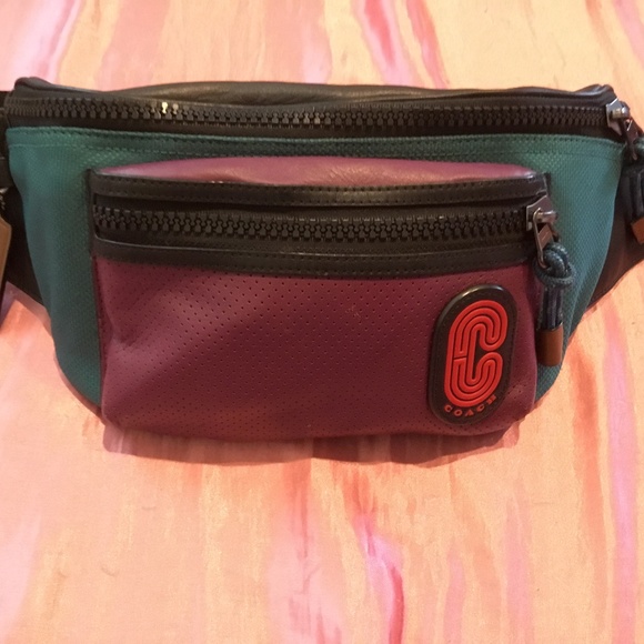 Coach court belt bag, multicolor Leather and Mesh - Picture 1 of 4